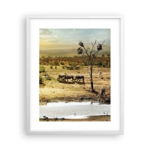 Affiche dans un cadre blanc - Poster - "Et d'Eden coulait une rivière..." - 40x50 cm