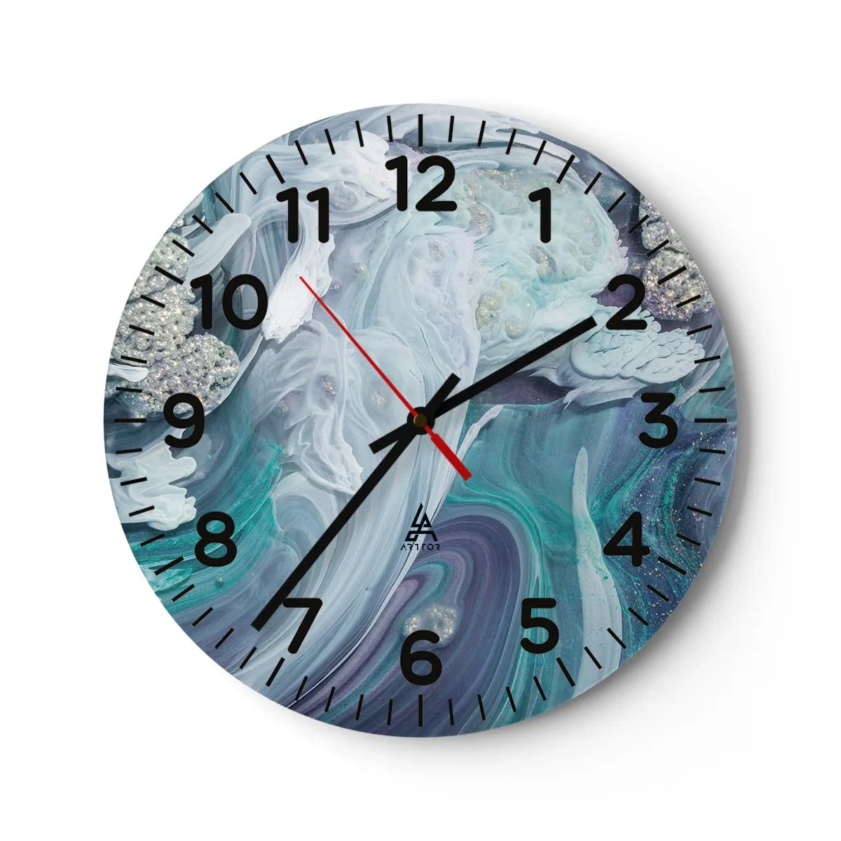 Horloge murale - Pendule murale - Courants bleus - 30x30 cm