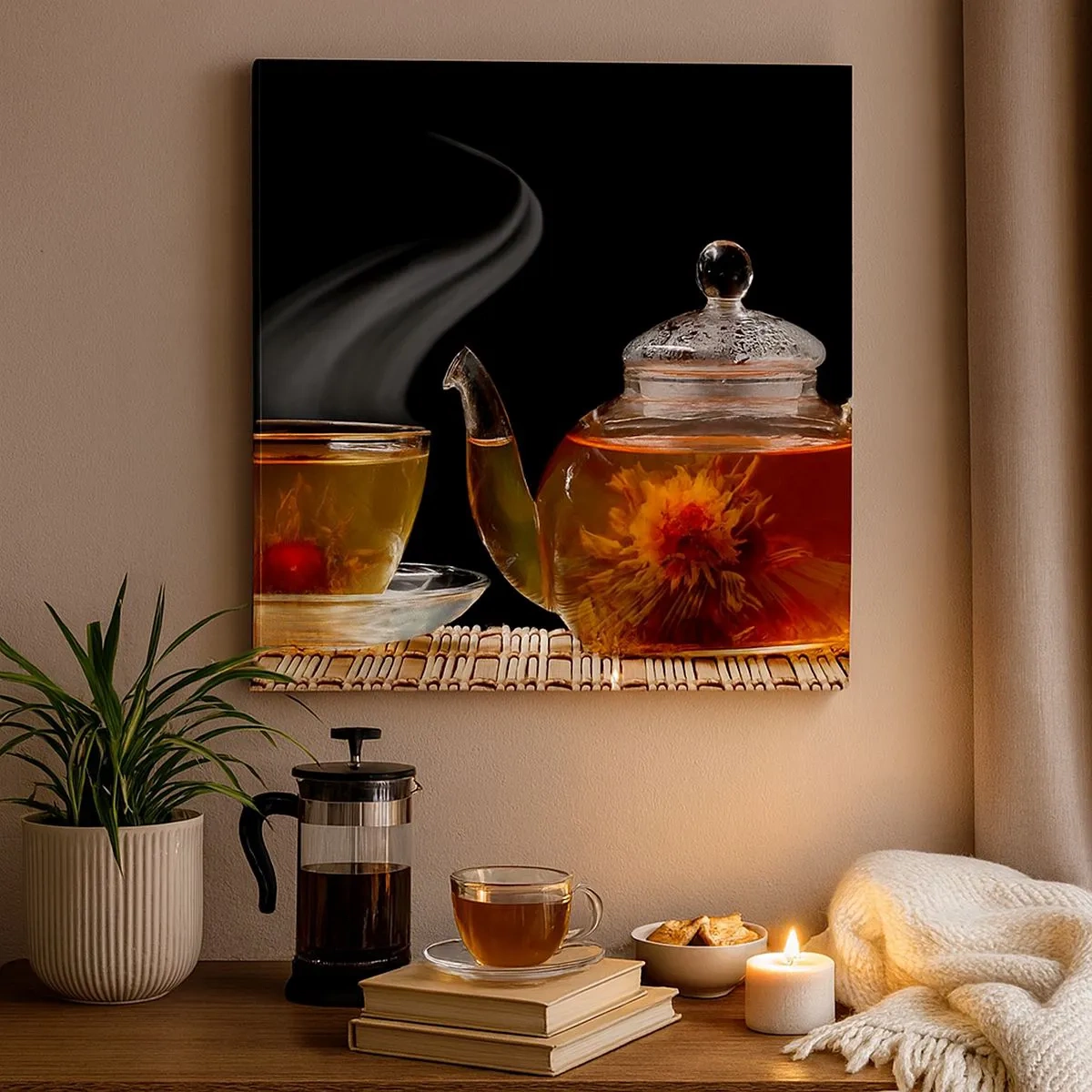 Impression sur toile - Image sur toile - La magie et l'art de l'infusion du thé - 30x30 cm