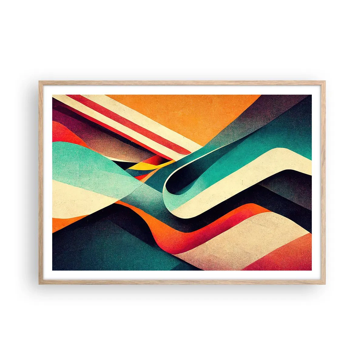 Affiche dans un chêne clair - Poster - Composition intense - 100x70 cm