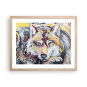 Affiche dans un chêne clair - Poster - En paix au milieu des siens - 50x40 cm