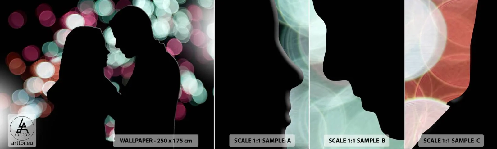 Échantillon de Papier Peint Autocollant Deluxe Sticker - Oui! - Personnes, Couple amoureux, Un rendez-vous romantique - 100x30 cm