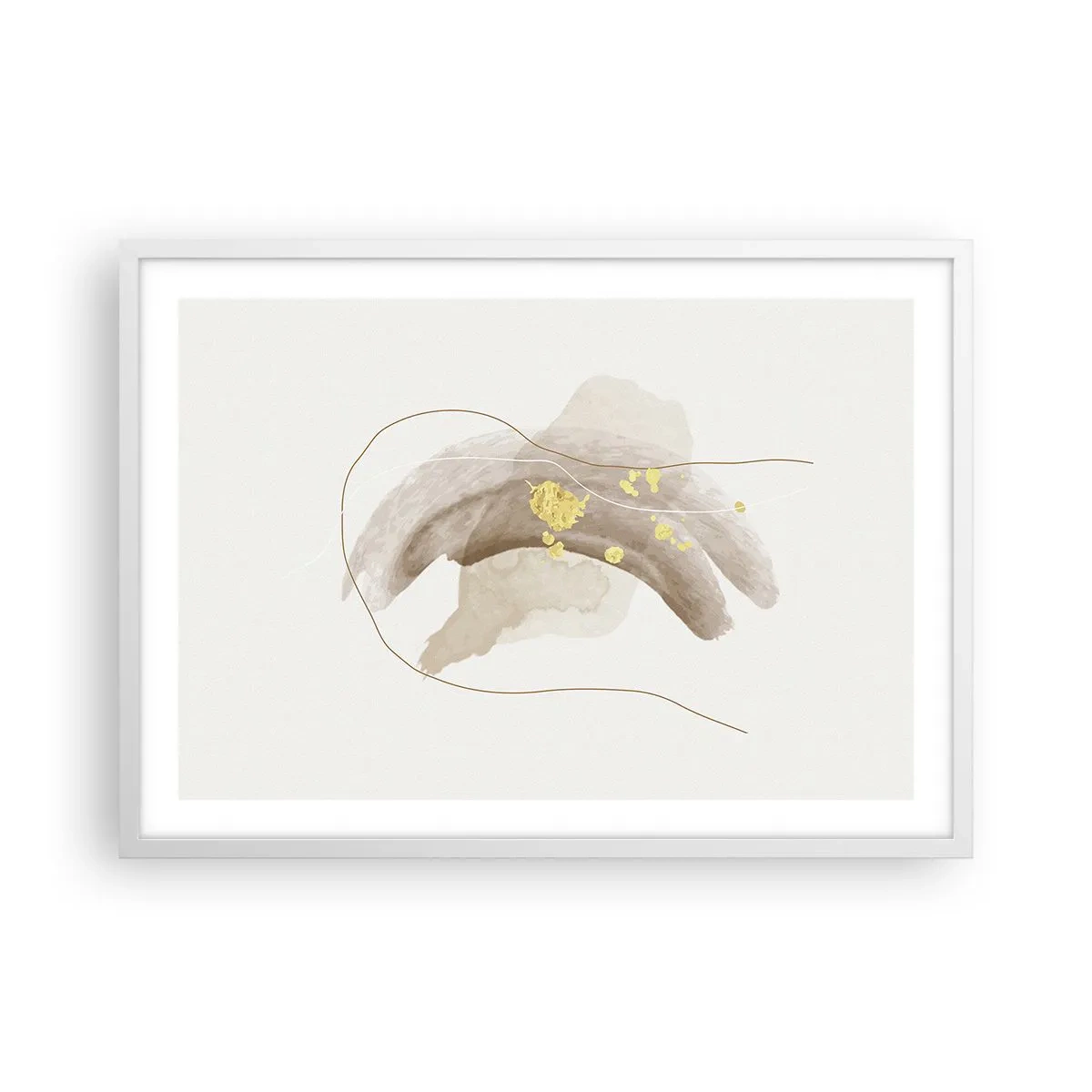 Affiche dans un cadre blanc - Poster - rencontré dans l'espace - 70x50 cm