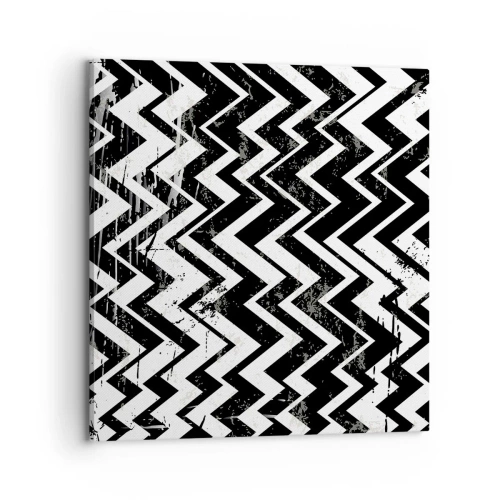 Impression sur toile - Image sur toile - Zig-blanc, zag-noir - 70x70 cm