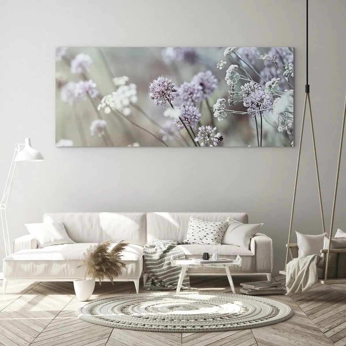 Impression sur verre - Image sur verre - Herbes douces en filigrane - 100x40 cm