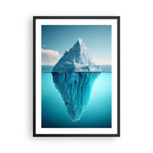 Affiche dans un cadre noir - Poster - Un iceberg avec sa partie sous-marine visible - 50x70cm - Reine de Glace - Décoration murale moderne pour le salon et la chambre ARTTOR