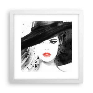 Affiche dans un cadre blanc - Poster - Dame en noir - 30x30 cm