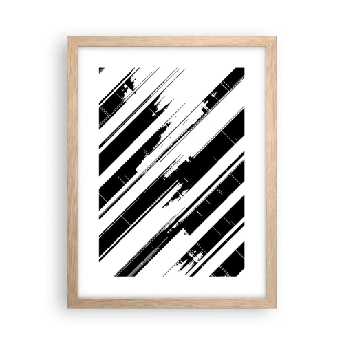 Affiche dans un chêne clair - Poster - Une composition intense et dynamique - 30x40 cm