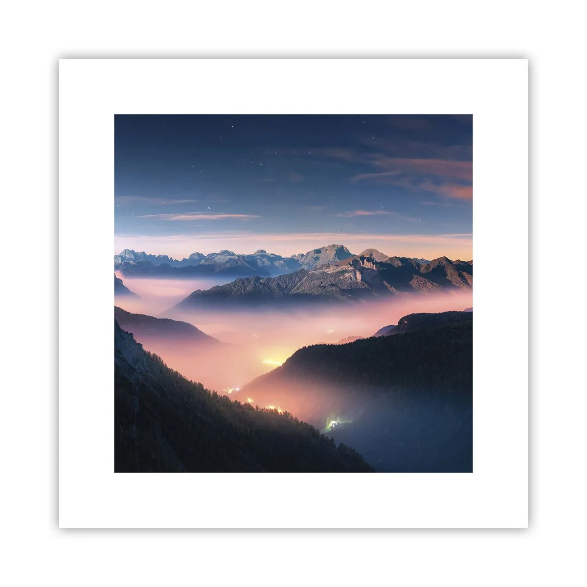 Affiche - Poster - Lumière dans les vallées - 30x30 cm