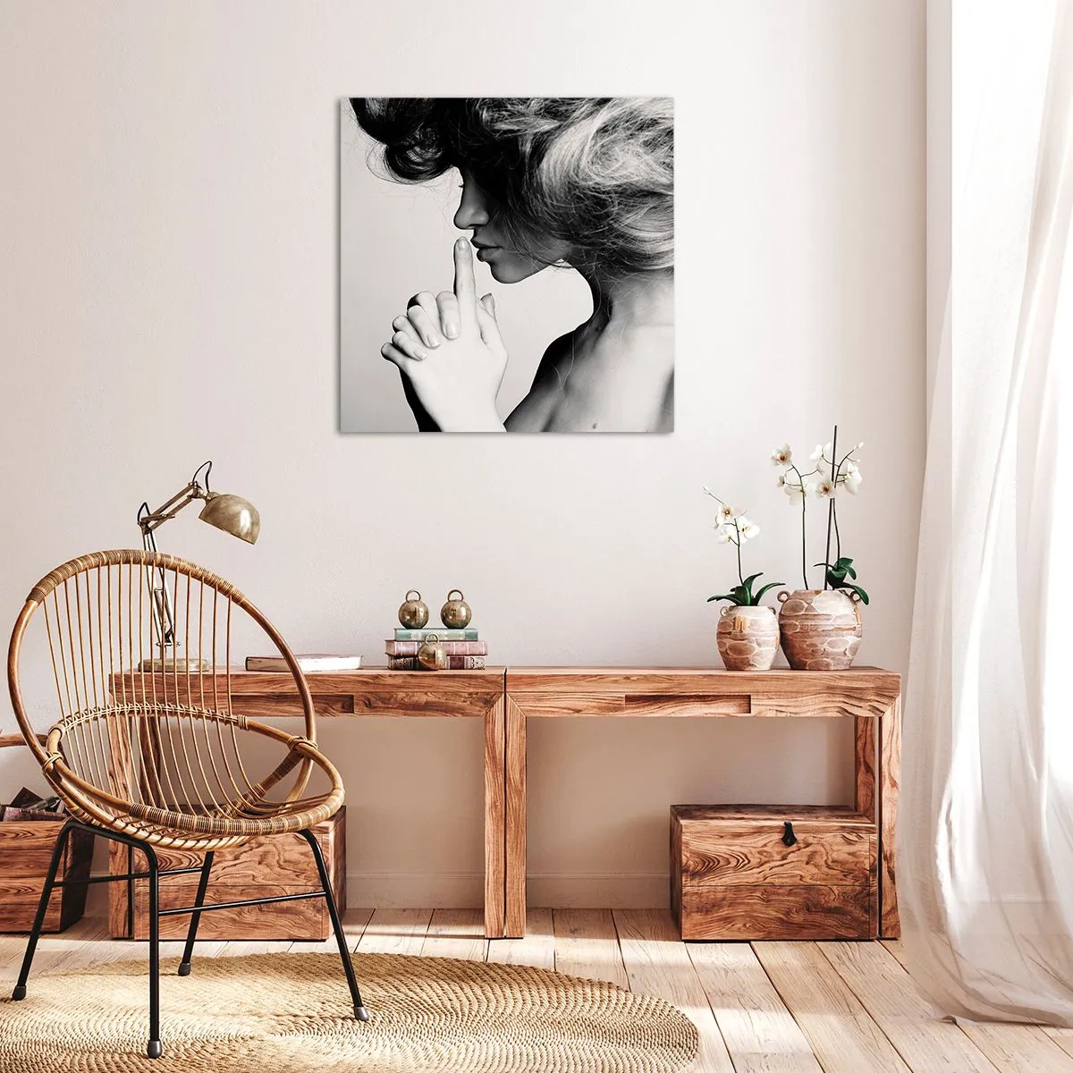 Impression sur toile - Image sur toile - A l'écoute d'elle-même - 30x30 cm