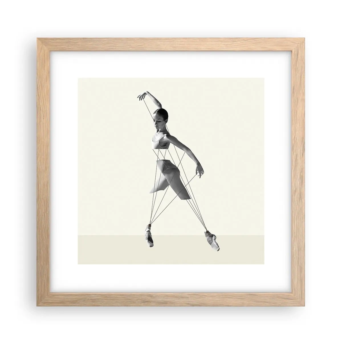 Affiche dans un chêne clair - Poster - Dans le théatre de la vie - 30x30 cm