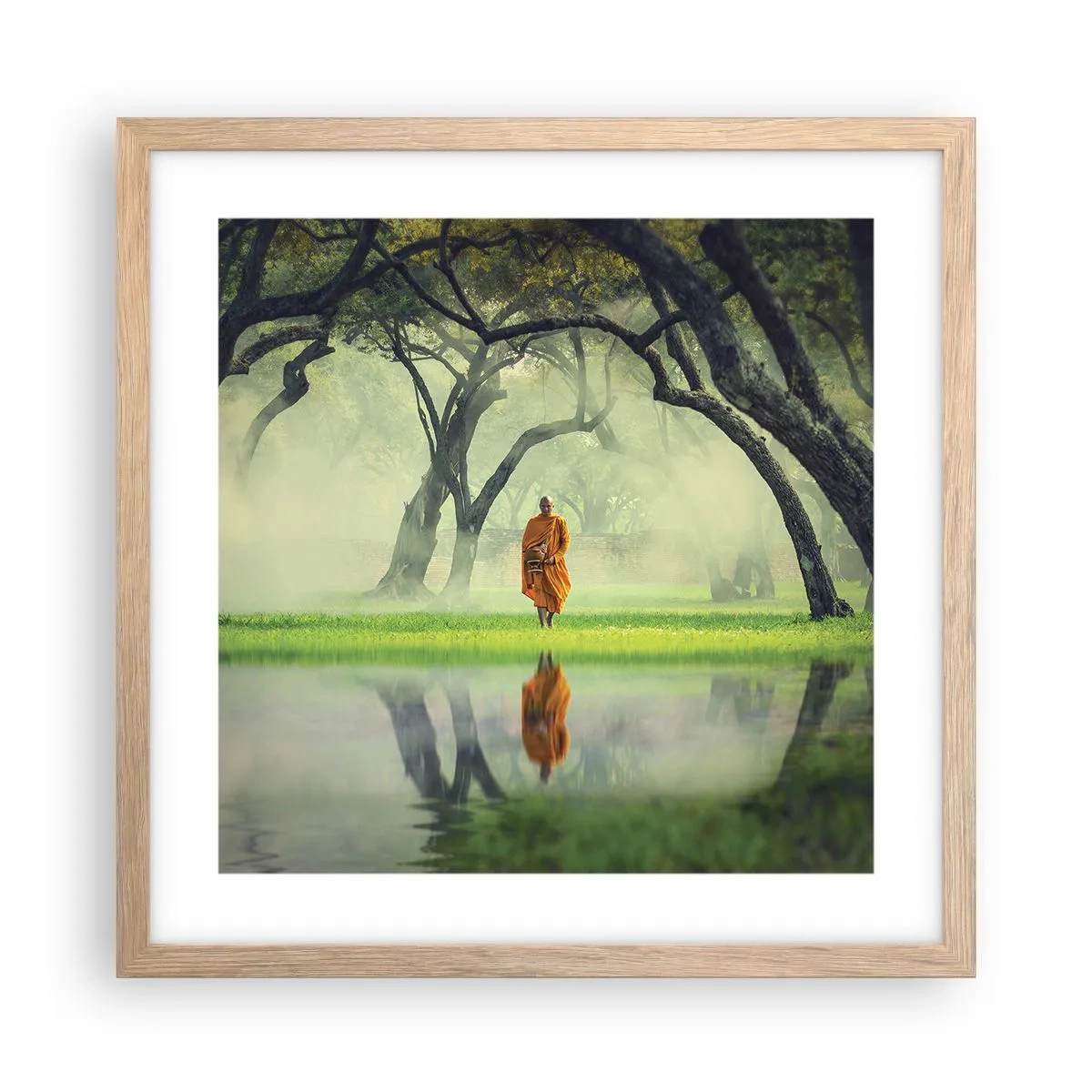Affiche dans un chêne clair - Poster - En route vers l'illumination - 40x40 cm