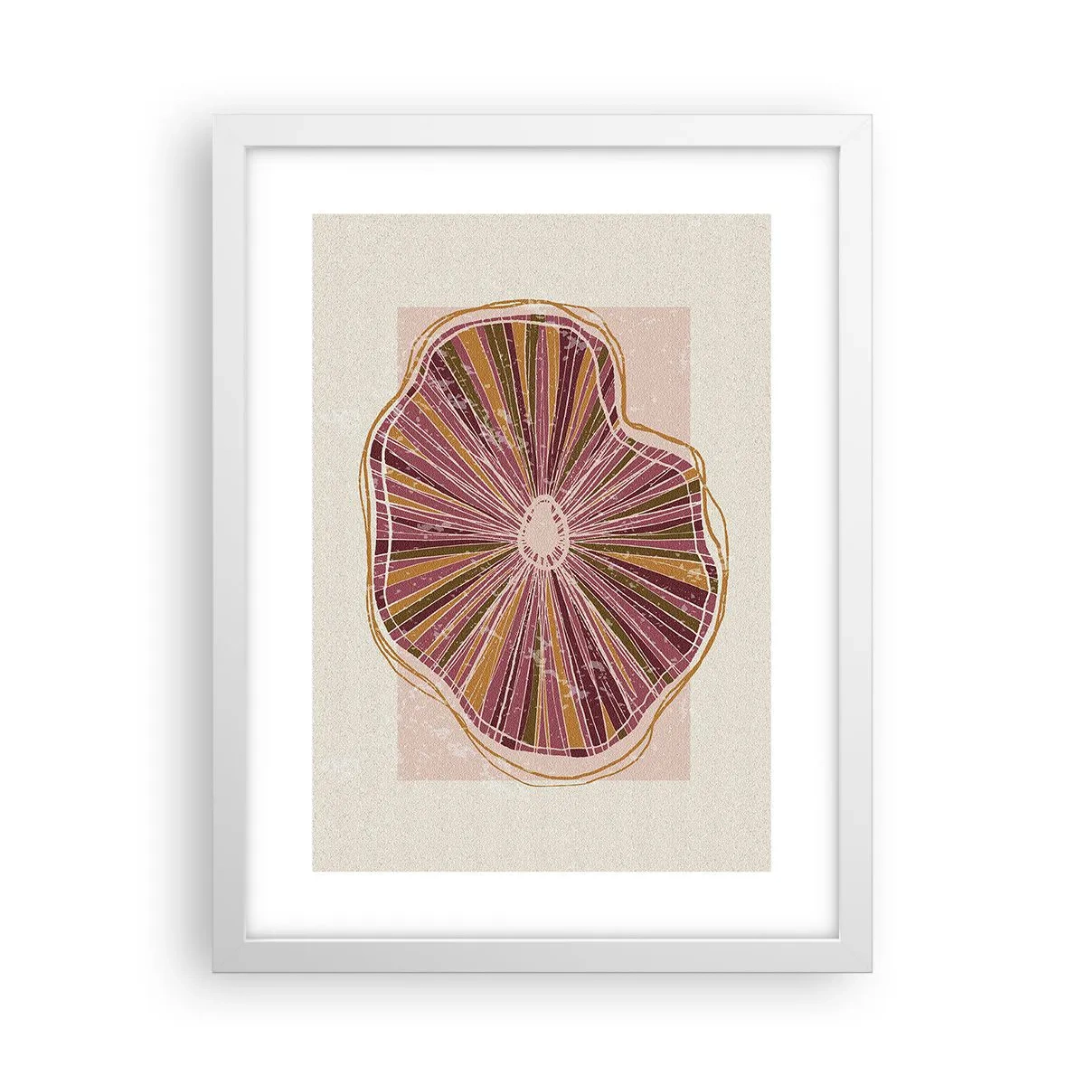 Affiche dans un cadre blanc - Poster - Abstraction rayonnante - 30x40 cm