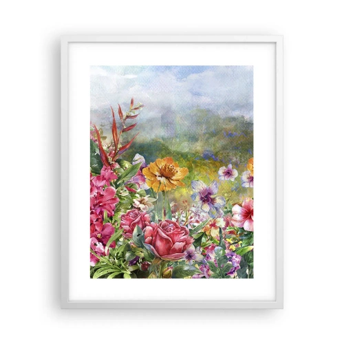 Affiche dans un cadre blanc - Poster - Un jardin devenu fou - 40x50 cm