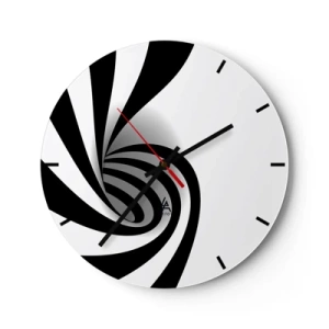 Horloge murale - Pendule murale - Tourbillon noir et blanc dans un style minimaliste - 30x30cm - Et pourtant ça tourne - Décoration murale moderne pour le salon, la cuisine et la chambre ARTTOR