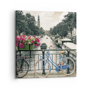 Impression sur toile - Image sur toile - Couleurs de rue d'Amsterdam - 70x70 cm