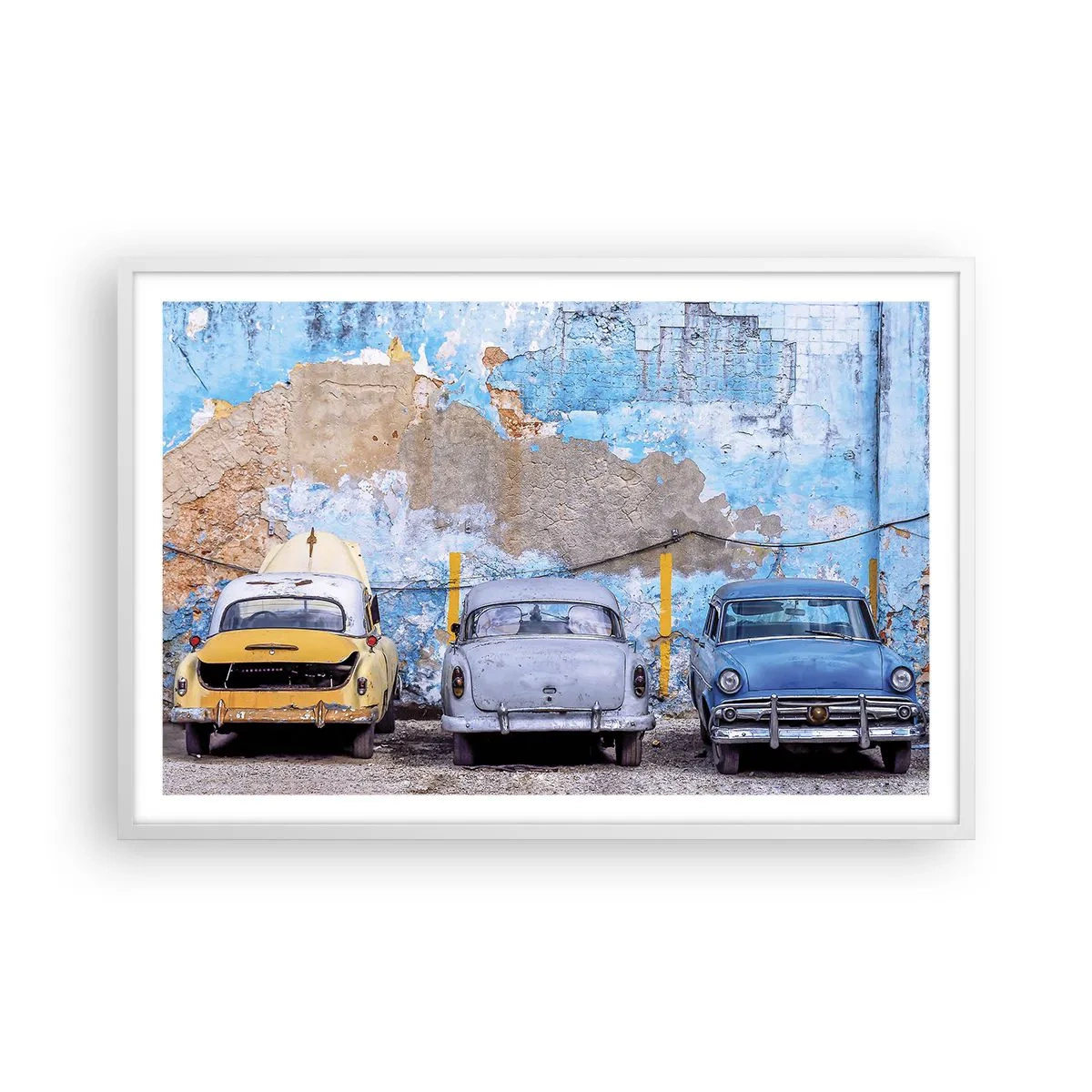 Affiche dans un cadre blanc - Poster - Rencontre de vétérans - 91x61 cm