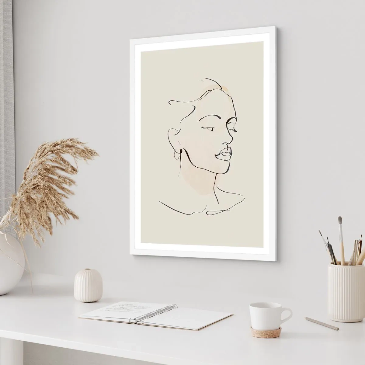 Affiche dans un cadre blanc - Poster - Une ligne certaine - 30x40 cm