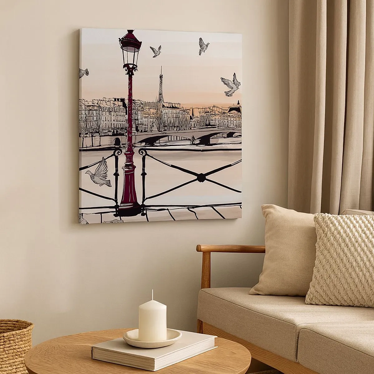 Impression sur toile - Image sur toile - Sur les toits de Paris - 30x30 cm