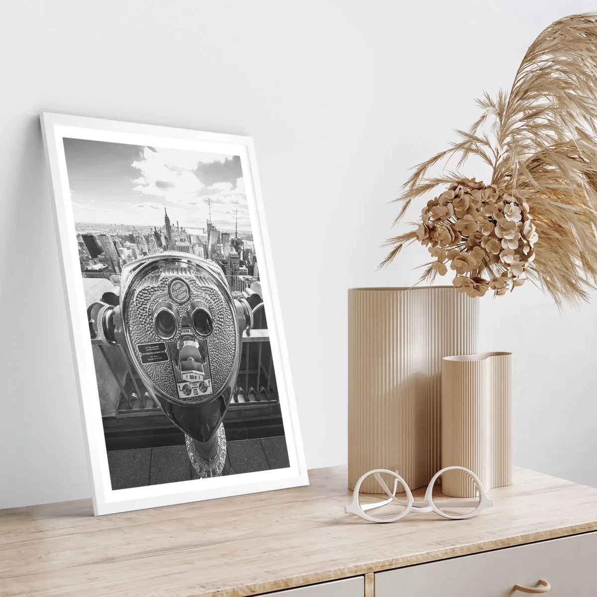 Affiche dans un cadre blanc - Poster - Ville sur les villes - 70x100 cm