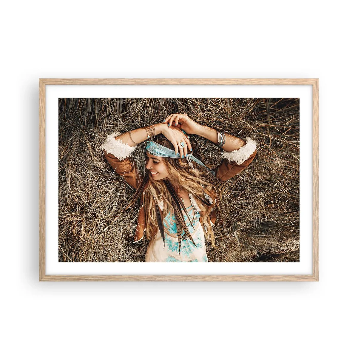 Affiche dans un chêne clair - Poster - En route vers les années d'amour - 70x50 cm