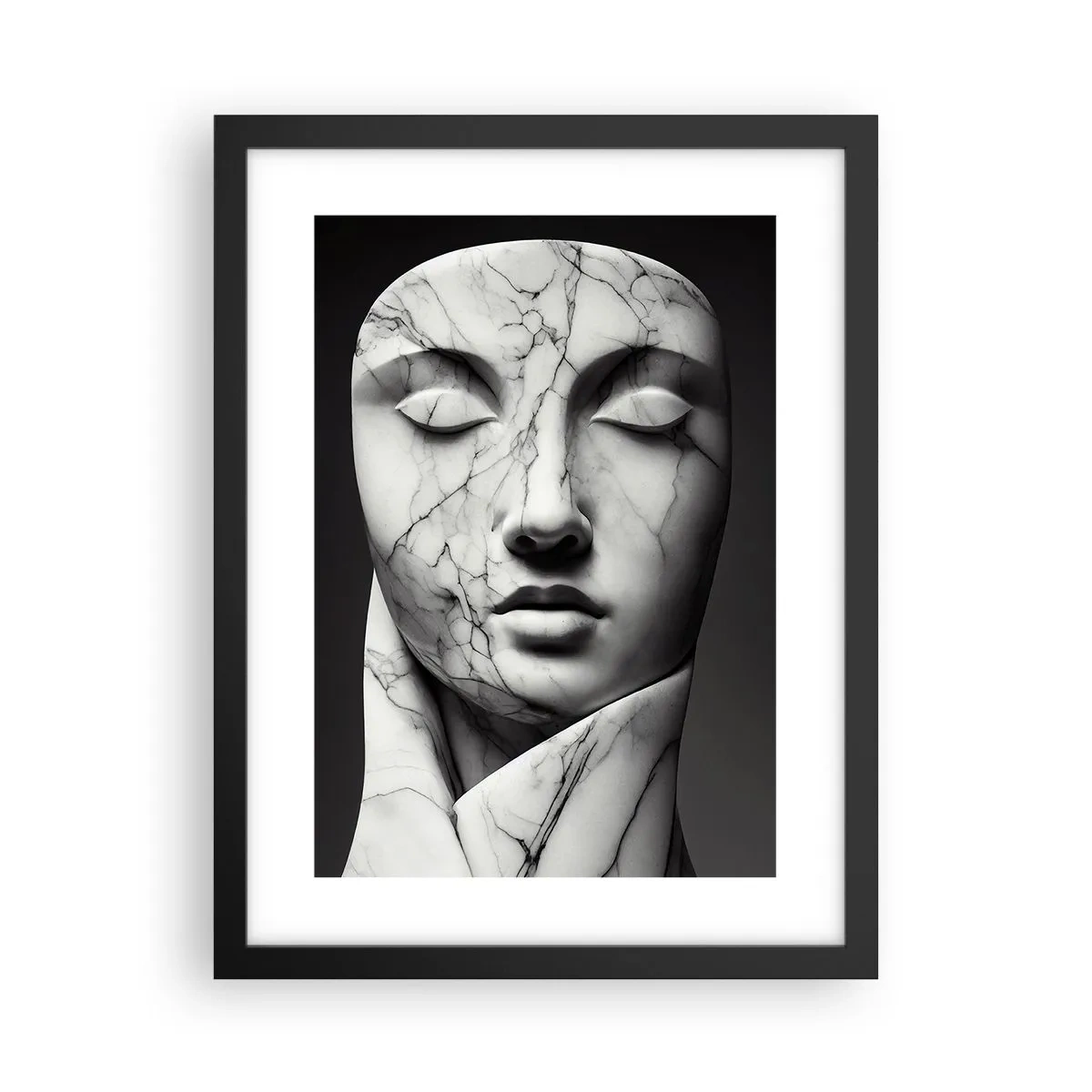 Affiche dans un cadre noir - Poster - Marmurowe kształty - 30x40 cm