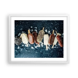 Affiche dans un cadre blanc - Poster - Le goût de l'été chaud - 50x40 cm