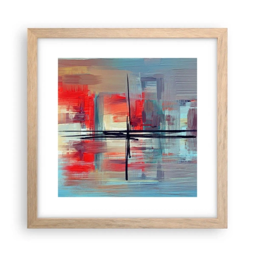 Affiche dans un chêne clair - Poster - Un paysage dans une dimension inconnue - 30x30 cm