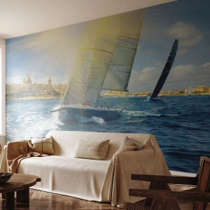 Papier peint sur mesure Autocollant Deluxe - Il est temps de quitter la ville - Ville, Mer, Yacht