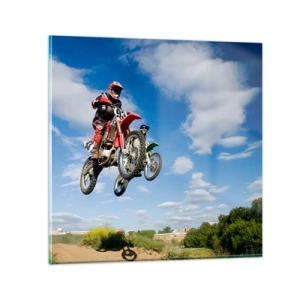 Impression sur verre - Image sur verre - Saut en parachute - 70x70 cm