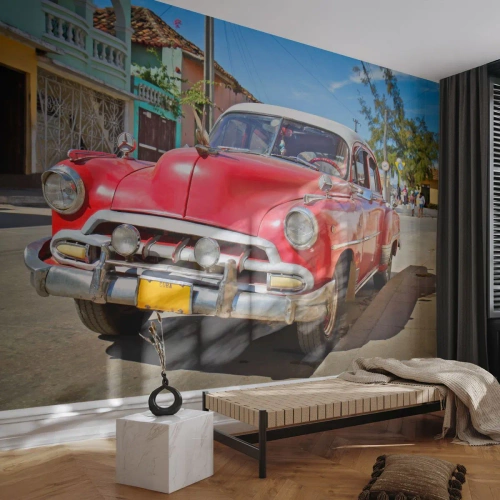 Papier Peint Autocollant Deluxe Sticker - Seulement à Cuba - Automobile, Voiture ancienne, Architecture - 250x175 cm