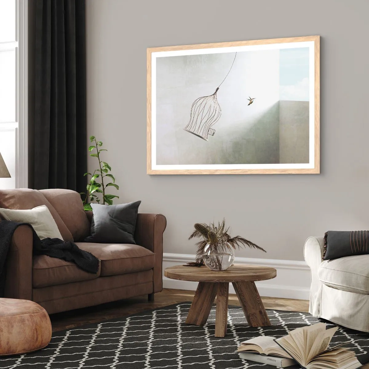 Affiche dans un chêne clair - Poster - Dans son élément - 70x50 cm