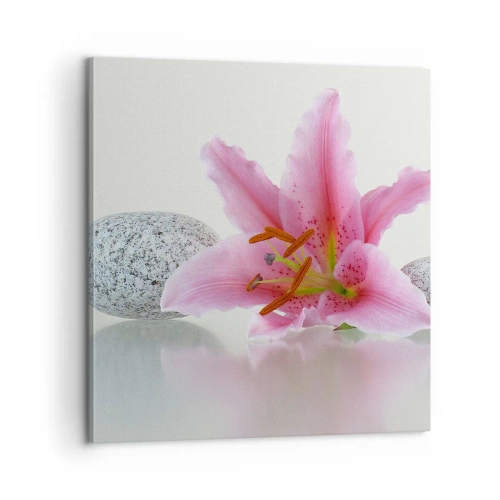 Impression sur toile - Image sur toile - Étude de rose, gris et blanc - 60x60 cm