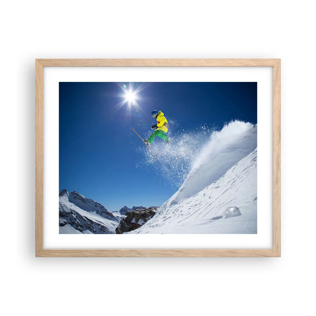 Affiche dans un chêne clair - Poster - Danse avec les montagnes - 50x40 cm