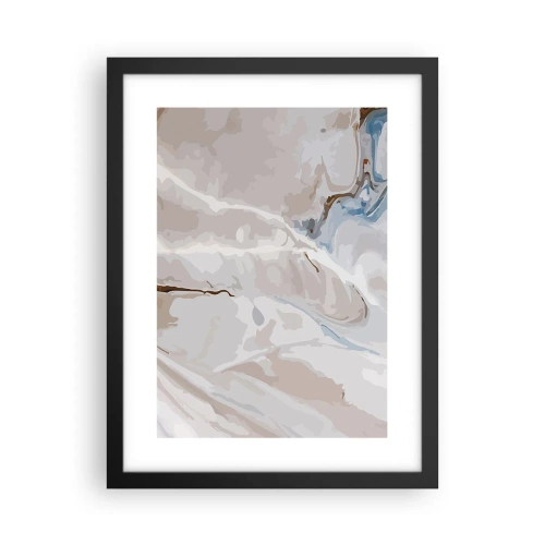 Affiche dans un cadre noir - Poster - Le bleu serpente sous le blanc - 30x40 cm
