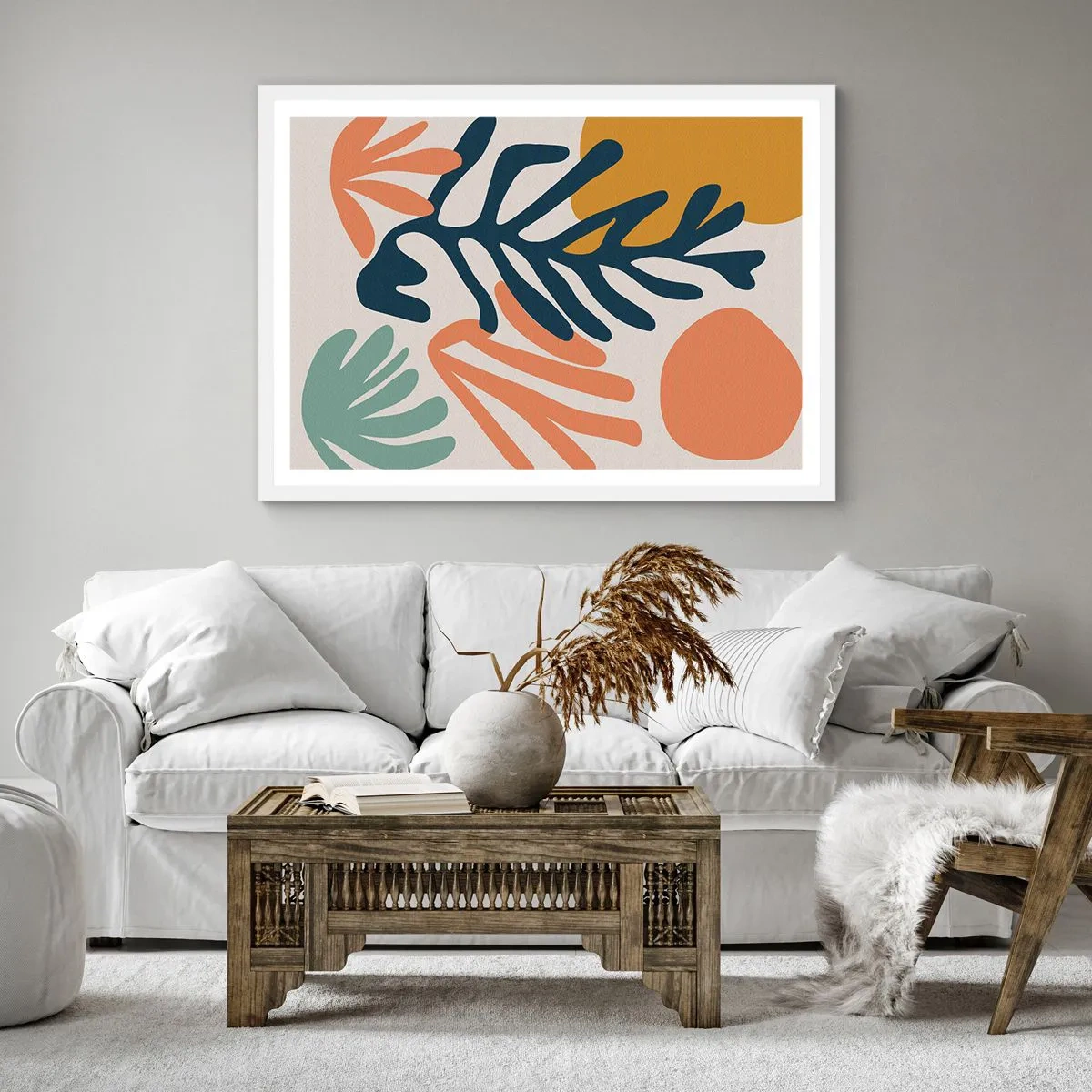 Affiche dans un cadre blanc - Poster - Mers de corail - 40x40 cm