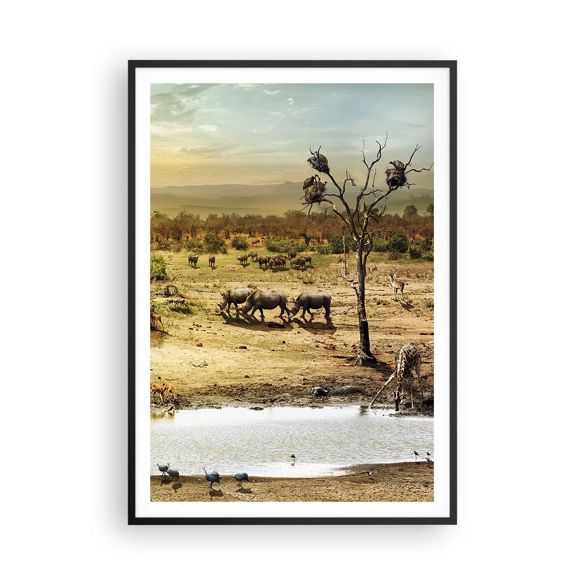 Affiche dans un cadre noir - Poster - "Et d'Eden coulait une rivière..." - 70x100 cm