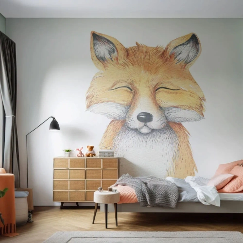 Papier Peint Photo Premium Canvas - Humeurs de renard - Pour les enfants, Renard, Amitié - 250x175 cm