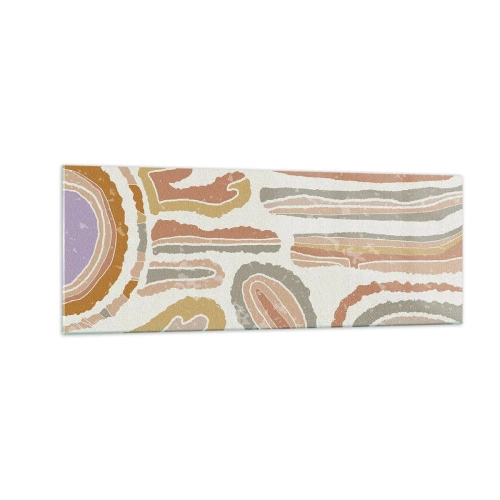 Impression sur verre - Image sur verre - Coupes transversales colorées de formes abstraites - 140x50cm - Coupes transversales colorées - Décoration murale moderne pour le salon et la chambre ARTTOR