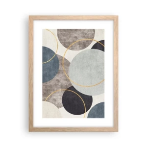 Affiche dans un chêne clair - Poster - Cercles sur cercles - 30x40 cm