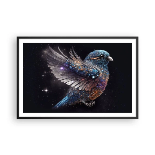 Affiche dans un cadre noir - Poster - Moineau de diamant - 91x61 cm