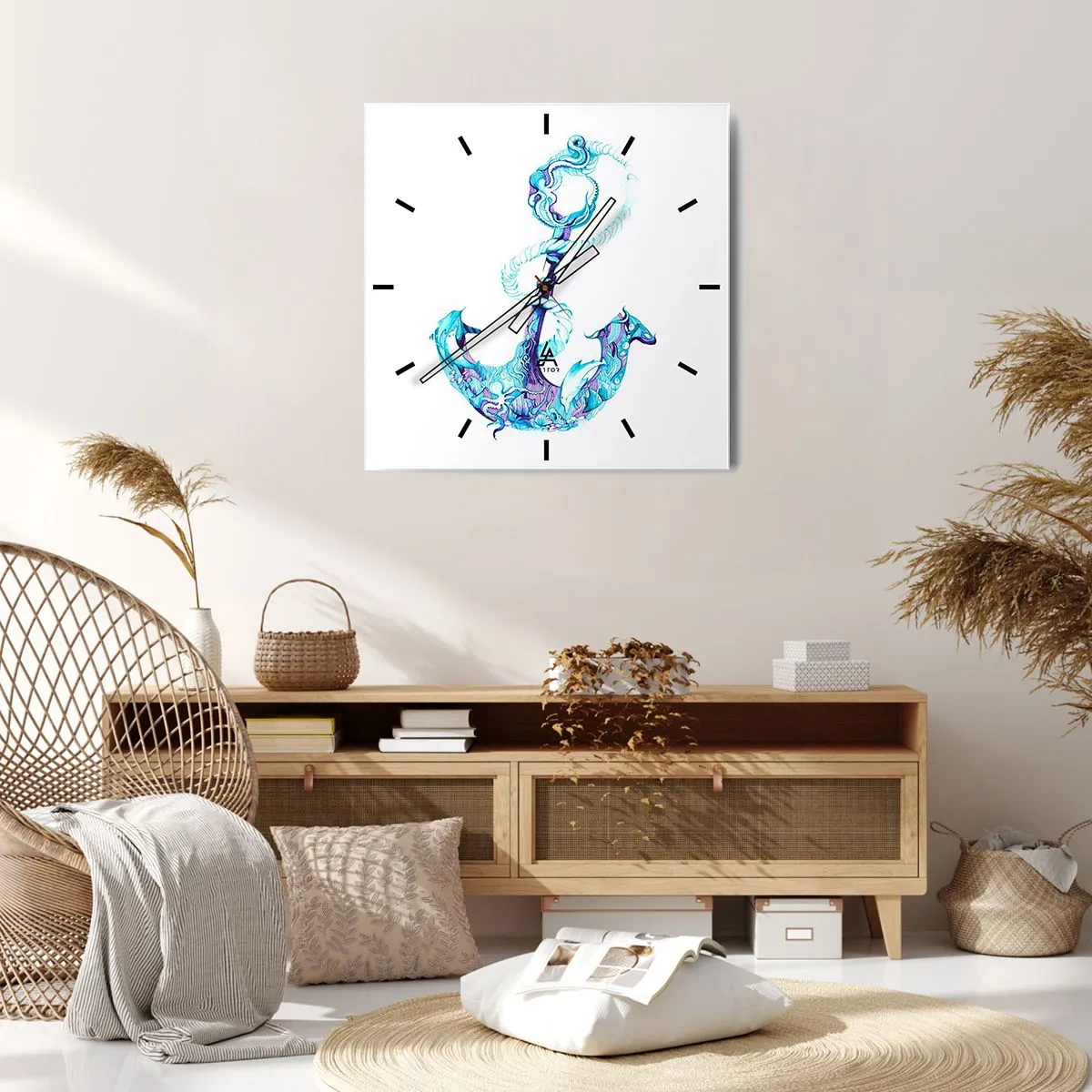 Horloge murale - Pendule murale - Le confident des secrets de la mer - 40x40 cm