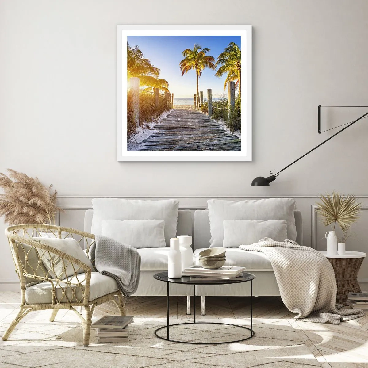 Affiche dans un cadre blanc - Poster - Directement au paradis - 40x40 cm