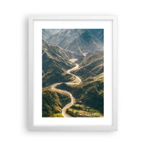 Affiche dans un cadre blanc - Poster - Directement du coeur des montagnes - 30x40 cm