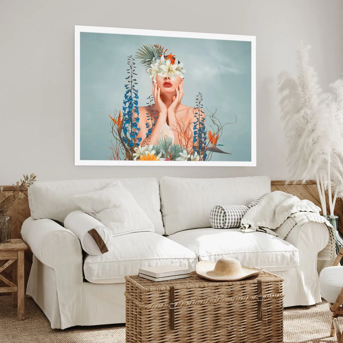 Affiche - Poster - Femme - fleur - 40x30 cm