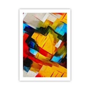 Affiche - Poster - Formes géométriques abstraites aux couleurs intenses - 50x70cm - Une superposition multicolore - Décoration murale moderne pour le salon et la chambre ARTTOR