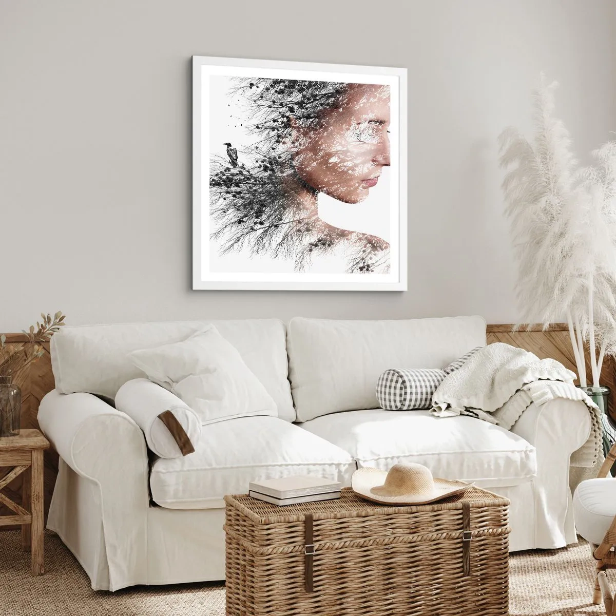 Affiche dans un cadre blanc - Poster - L'âme de la forêt - 50x50 cm