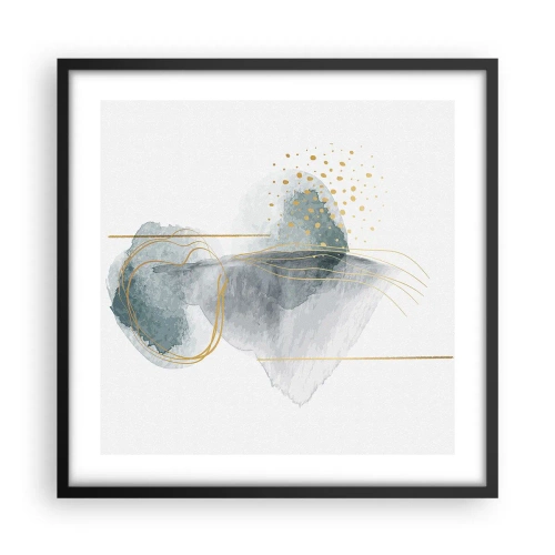 Affiche dans un cadre noir - Poster - À propos de la relation entre le gris et l'or - 50x50 cm