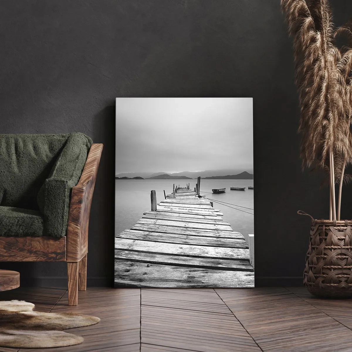 Impression sur toile - Image sur toile - Derrière les montagnes, au-delà des mers - 45x80 cm