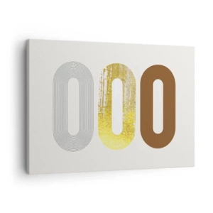 Impression sur toile - Image sur toile - Motif abstrait de trois formes géométriques - 70x50cm - Ooo! - Décoration murale moderne pour le salon et la chambre ARTTOR